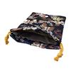 Senshishuin Nishijin Brocade Drawstring Bag Navy Blue Washimatsu Medium Size (Lined) (Japanese Pine)