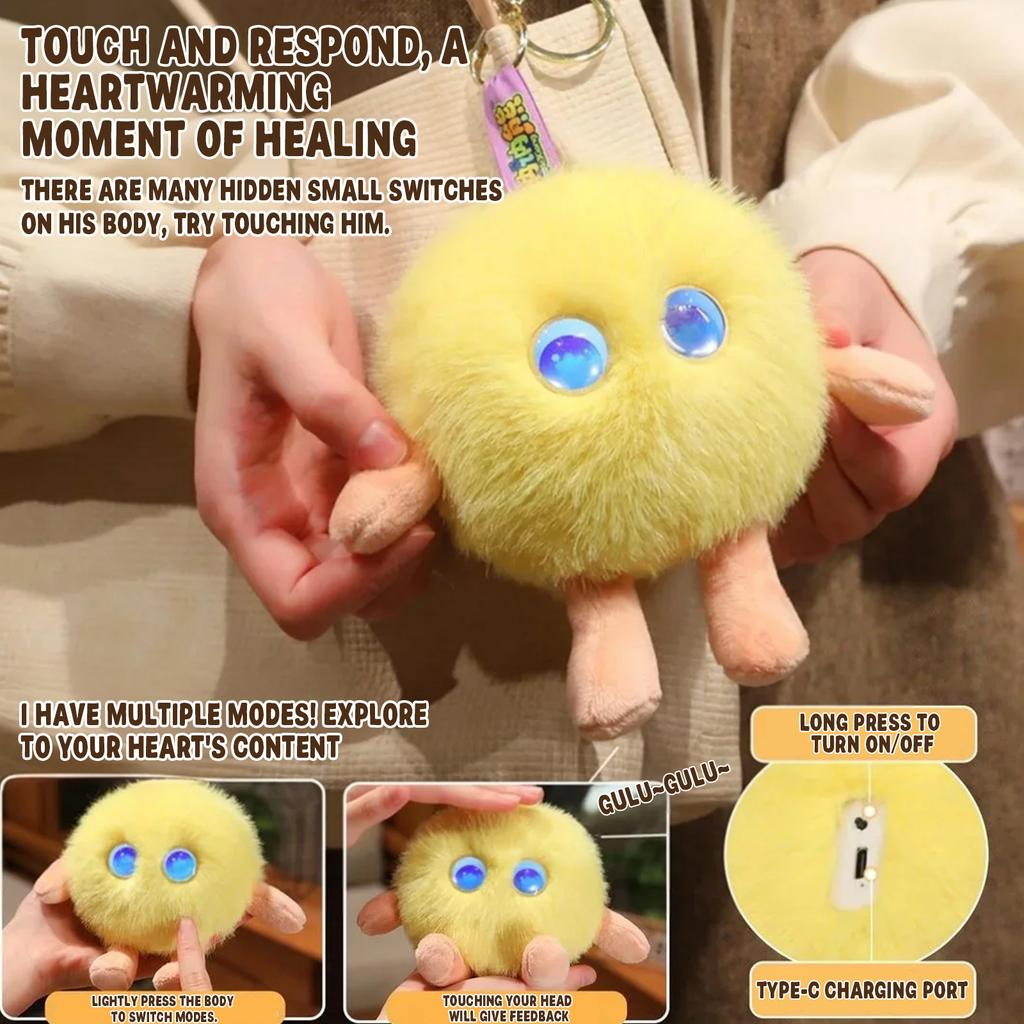 Intelligentes Plüschtier, Interaktives Kuscheltier mit 66 Sprachen Sprachchat, Niedliches Pom-Pom-Plüschtier für Kinder & Erwachsene, Pädagogisches Sprachenlernen