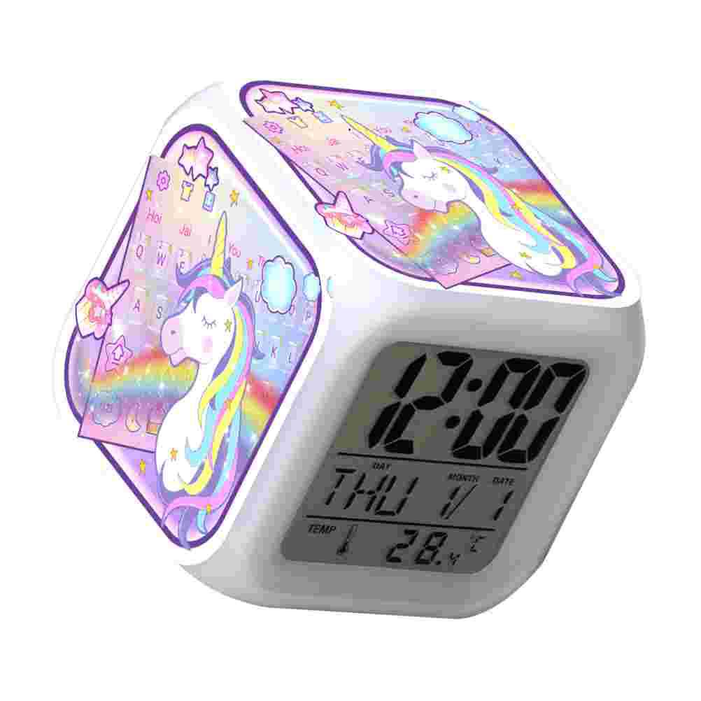 

Будильник для дівчаток з малюнком єдинорога, електронний світлодіодний настільний номер для подорожей