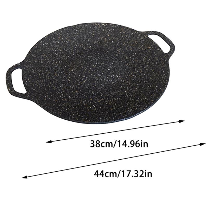 Grilling Pan Korean Round Non-Stick Baking Dishes Pans Stovetop Baking Tray Indoor Outdoor Griddle Barbecue Equipment