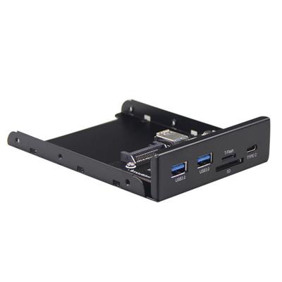 Hub Front Panel 20-pin Usb Type-c Usb 3.0 Micro SD/TF Connector for 3.5-inch Free Bay