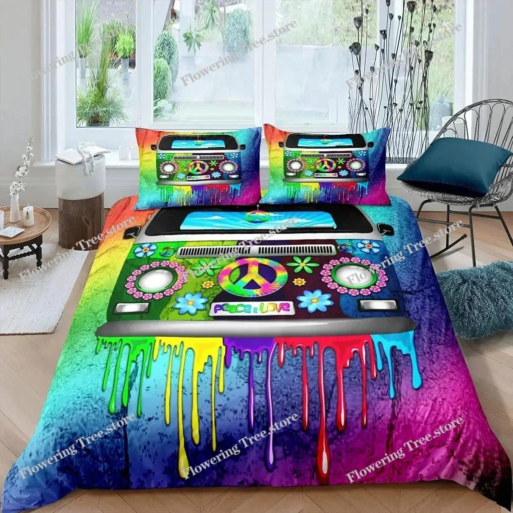 3D Printed Peace Symbol Bedding Set Duvet Cover Bedroom Comforter Covers Single Twin King Size Quilt Cover Home Textile