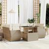 VidaXL Garden Lounge Set with Cushions 7 Pcs Beige Braided Resin 3268388