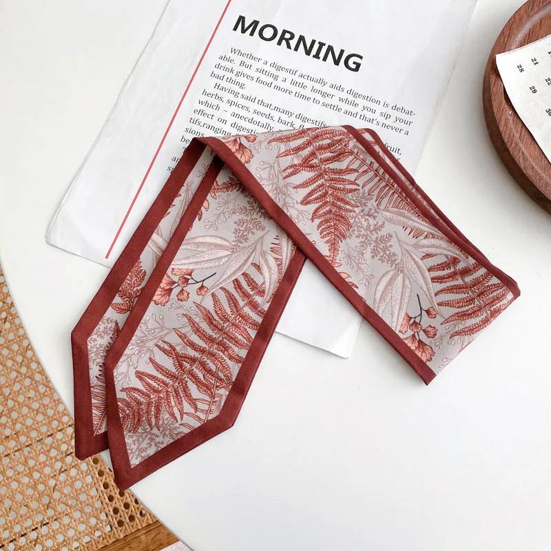 Fashion Women Letter Hair Ribbons French Elegant Long Headband Bag Strap Accessories Girls Bow Knot Long Hair Scarf HairBands