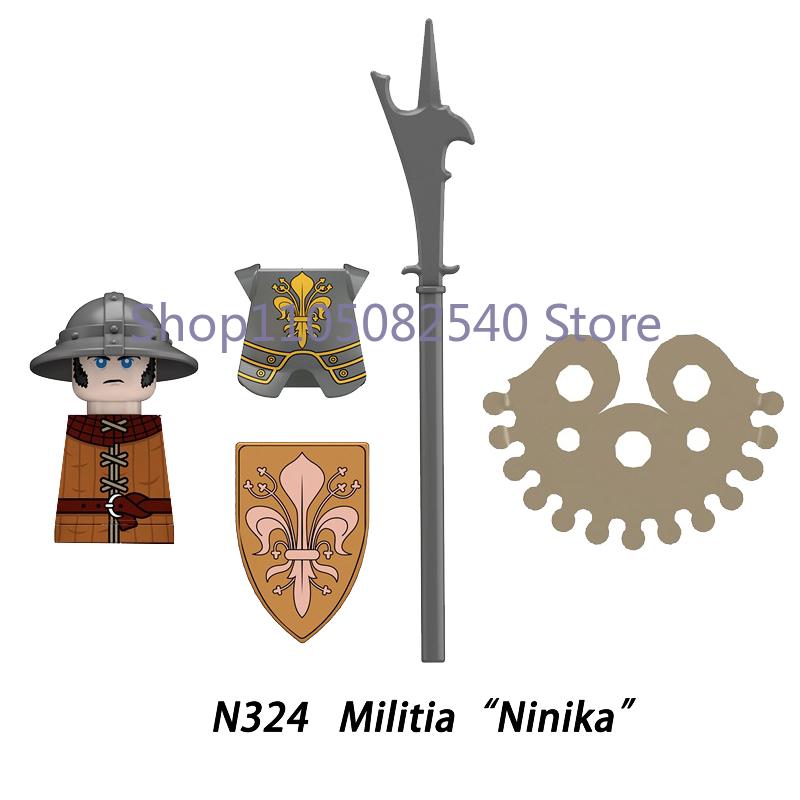 Medieval Military Soldier Figures Napoleon MOC Building Blocks Cavalry Weapons Shield Armor Cannon Militia Cowboy Toys Gift Z013
