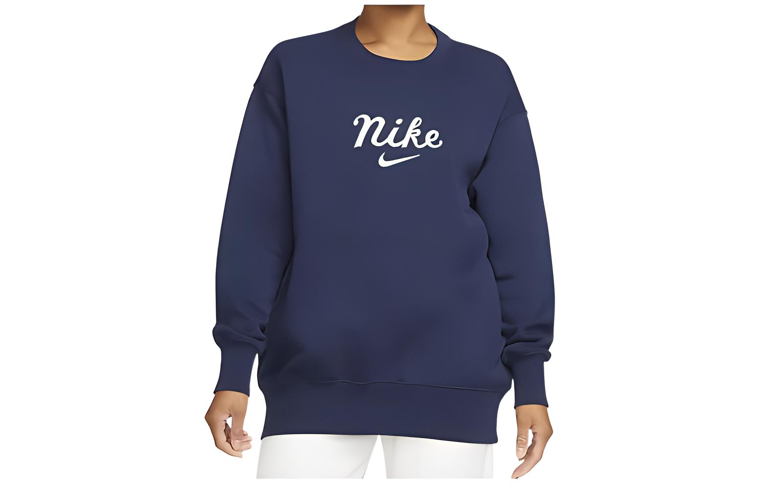 Nike Sweatshirts Women s Navy Crew Neck Moderate DZ4626-410 S