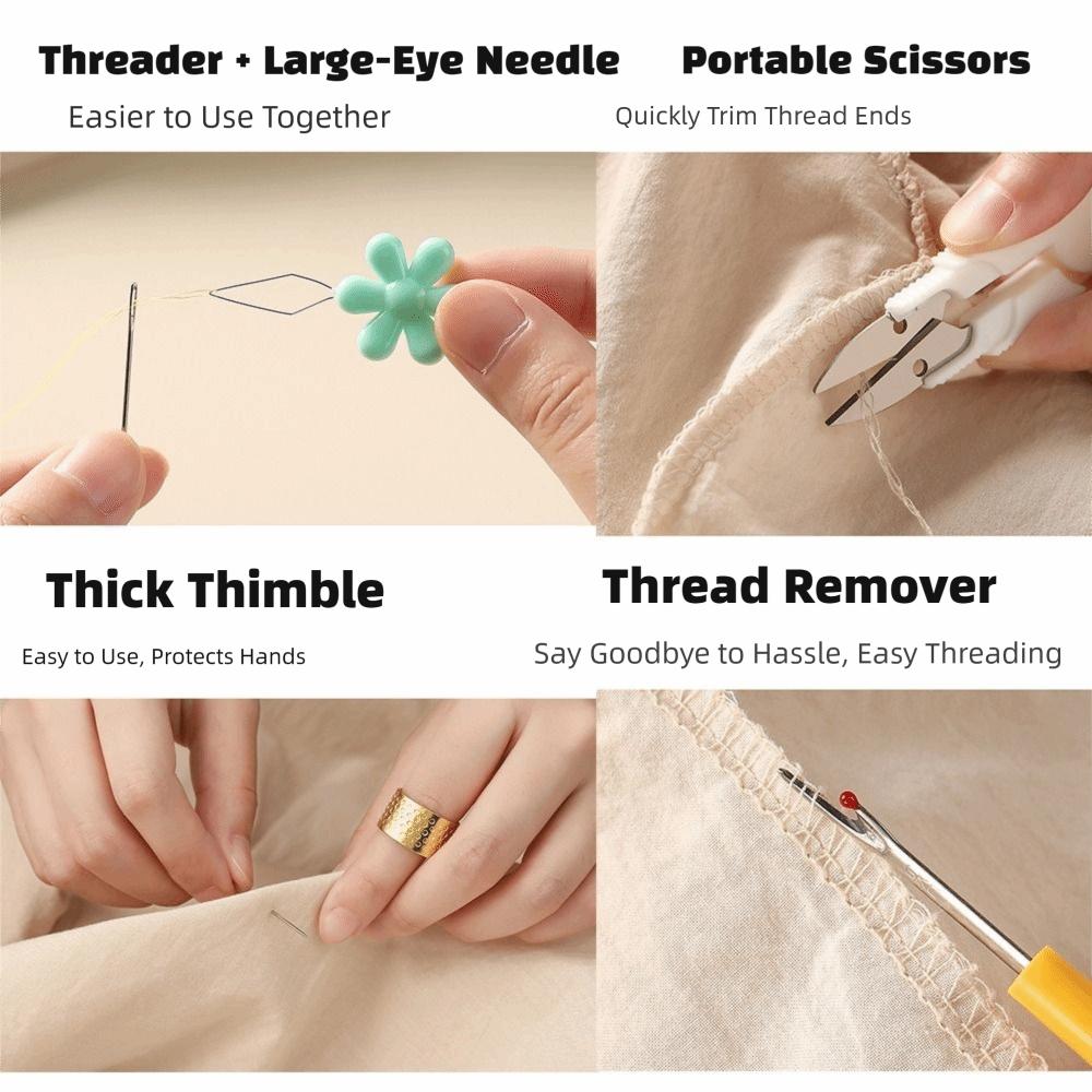 DIY Sewing Kit with Sewing Box 16 Thread Colors Multifunctional Needle and Thread Kit DIY Apparel Sewing Supplies