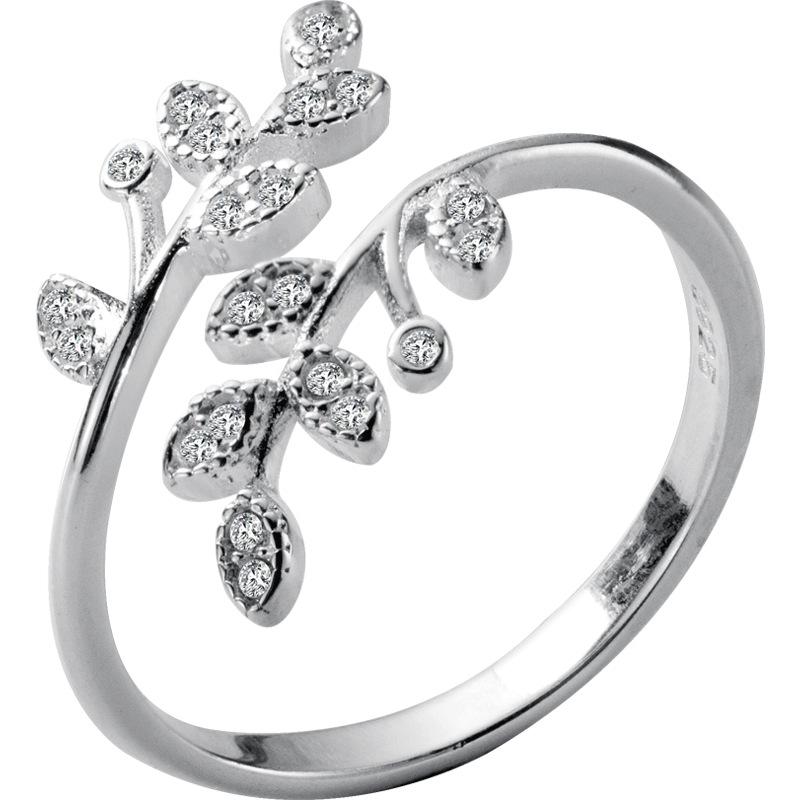 Unusual Luxury Leaf Branch Shape Ring For Women Exquisite Open Adjustable Finger Ring Student Minimalist Party Jewelry Gift