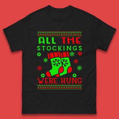 Christmas Socks Mens T Shirt Womens Tops Tees All The Stocking Were Hung Top