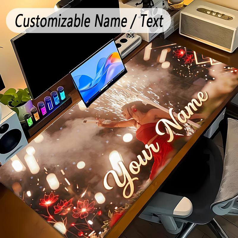 Large Mouse PadAyliva Custom Name Text Personalized Desk Mat Non Slip Gaming Pad