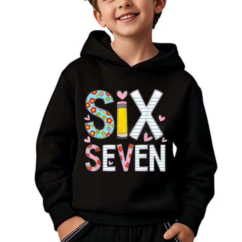 Hot selling children's clothing Meme six seven pattern sportswear hoodie suitable for daily wear in autumn and winter