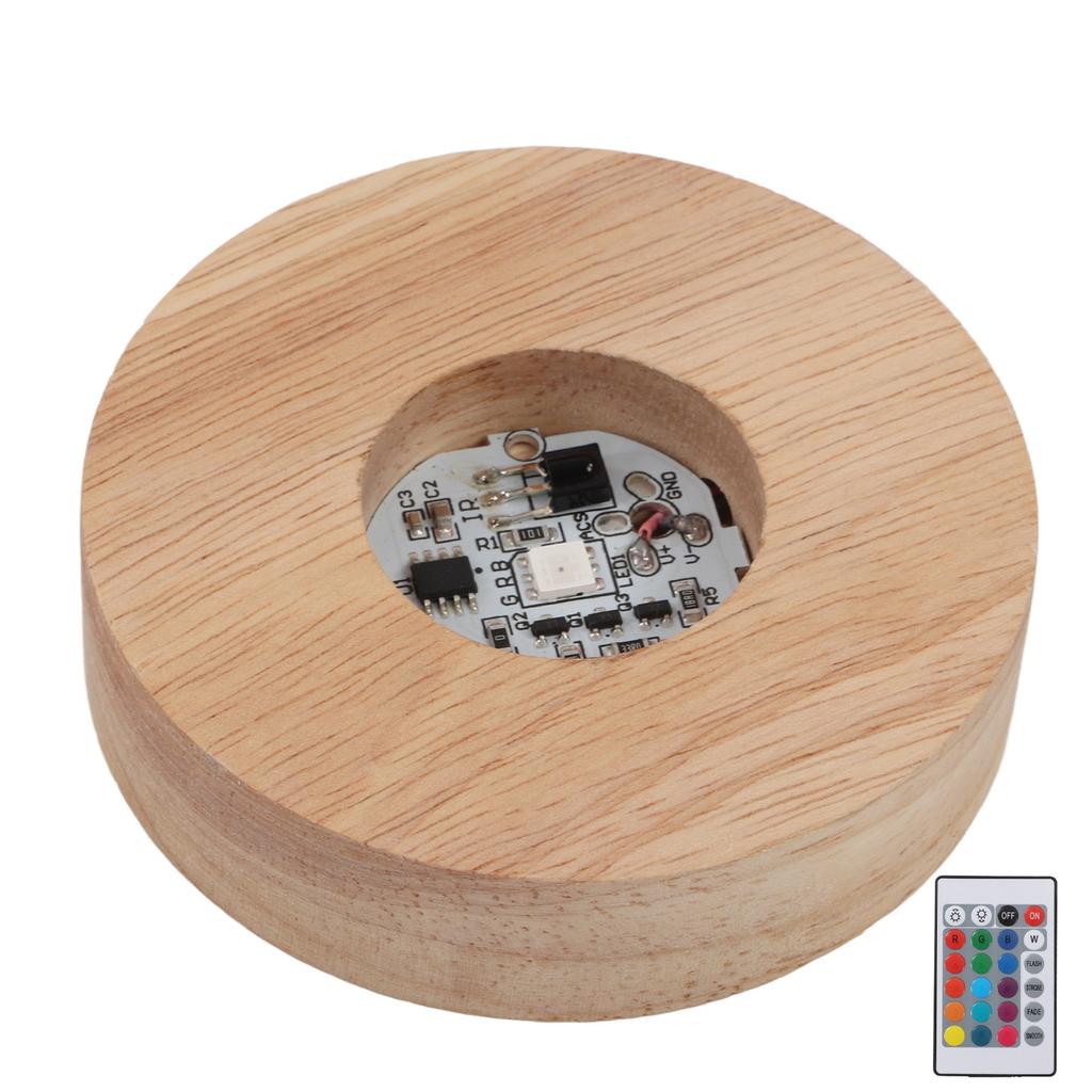 LED Light Base Wood Material Eco Friendly Elegant Style Sturdy Durable Wide Application Color LED Base