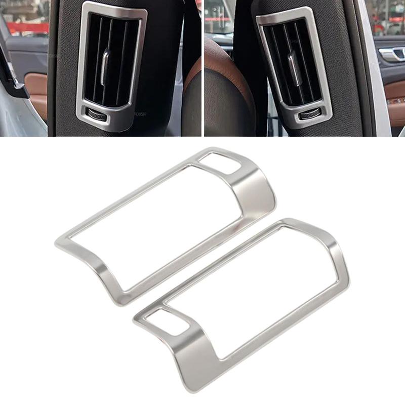 Premium Edelstahl Luftauslass Abdeckung Zierleiste für Volvo XC60 2018 und XC90 2015 2018 Verbessert das Innenraum-Aussehen
