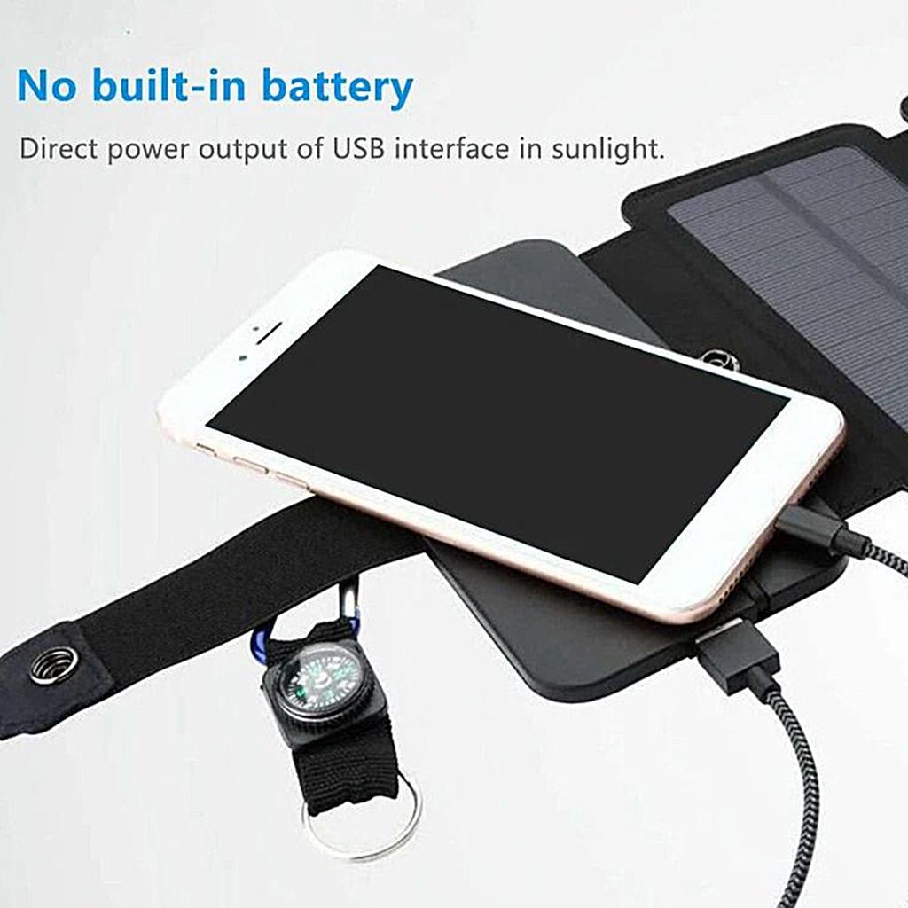 Solar Charger Portable Waterproof Cellphone Charging Device Folding USB Device Charger for Home Outdoor Car RV Hiking Explorer