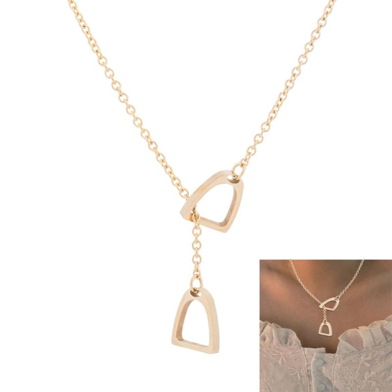 Elegant Horse Stirrup Necklace Modern Horse Stirrup Necklace Elegant Western Necklace Ornament For Trendy Women