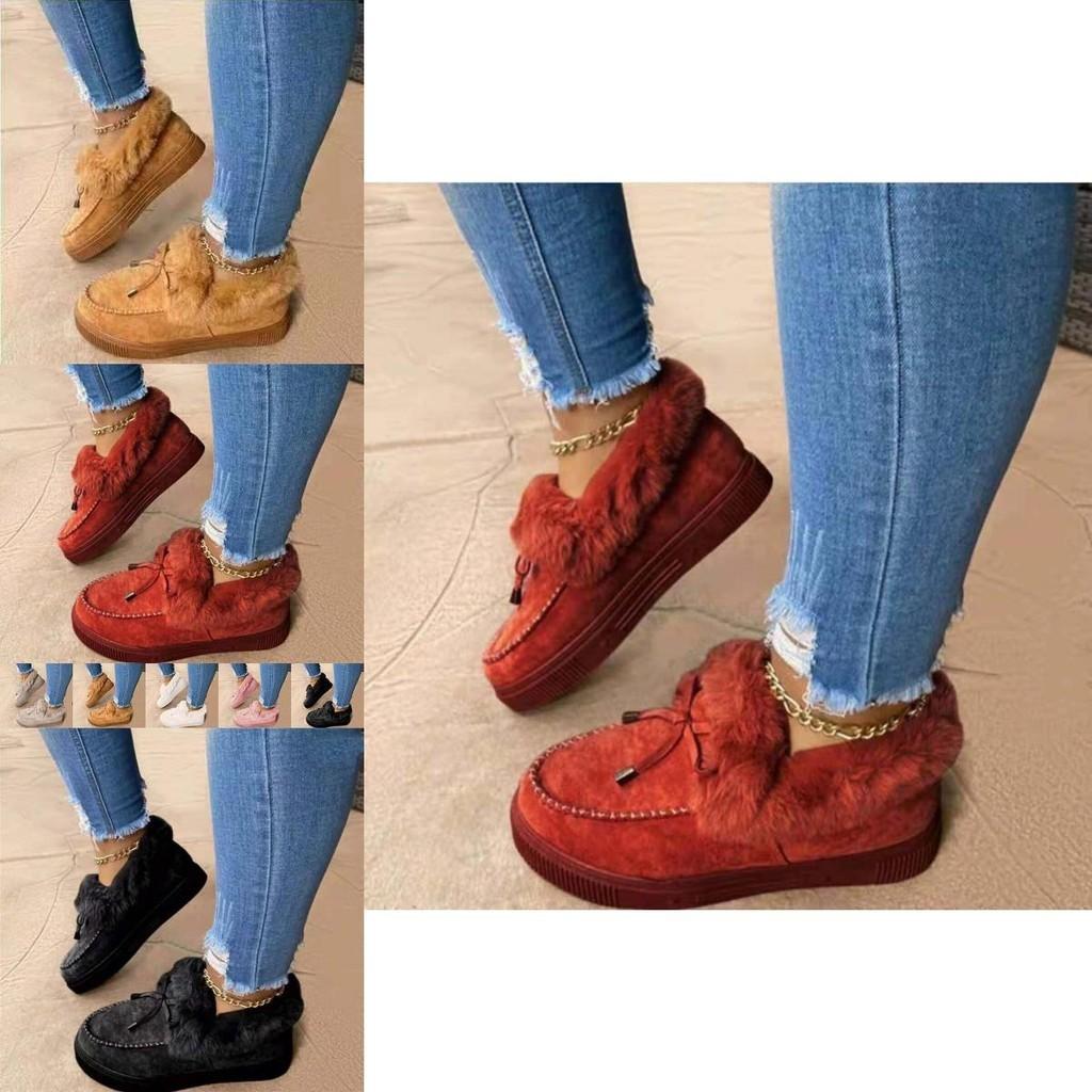 Warmth Guaranteed Women's Winter Plush Snow Shoes With Round Head