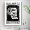 Cute Picture Bathroom Poster Prints Roll Toilet Paper Black White Funny Toilet Modern Wall Decor Canvas Painting Pictures