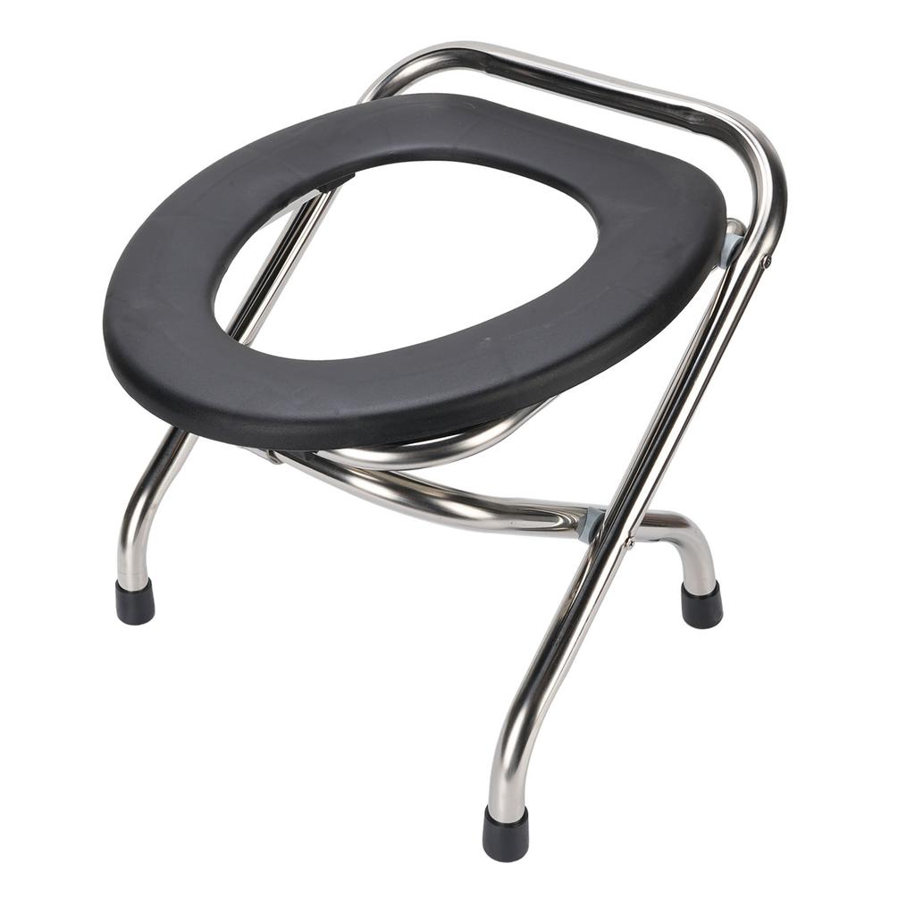 Faltbarer Toilettenstuhl Tragbarer Toilettenstuhl Edelstahl Ergonomischer Toilettenstuhl für Erwachsene