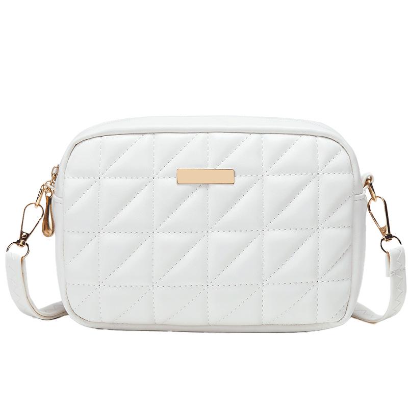 Borsa a Tracolla Quadrata Piccola da Donna in PU con Ricamo Chao a Quadri - Elegante Borsa Piccola per Cellulare e Fotocamera