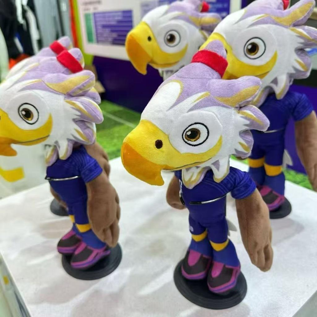 WM-Maskottchen-Plüschtier-Schlüsselanhänger USA-Mexiko-Kanada 2026 – 25 cm – Offizielles Sammlerstück