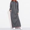 Women Maxi Dress Long Sleeve Hooded Ladies Casual Hoodies Long Dresses