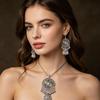 Vintage Fashion Necklace Bohemian National Style Long Exaggerated Personality Clothing Chain Women With Accessories Necklaces Earrings Set