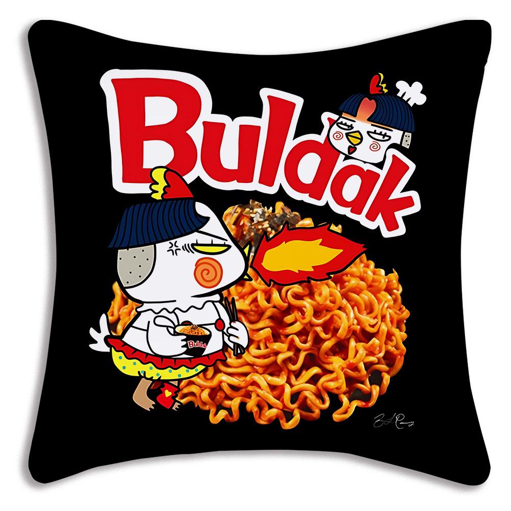 Kwaii Anime B-Buldaks Pillow Covers Cartoon Sofa Decorative Home Double-sided Printing Short Plush Cute Cushion Cover