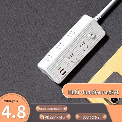Dormitory Desktop Vertical Power Strip with Type-C