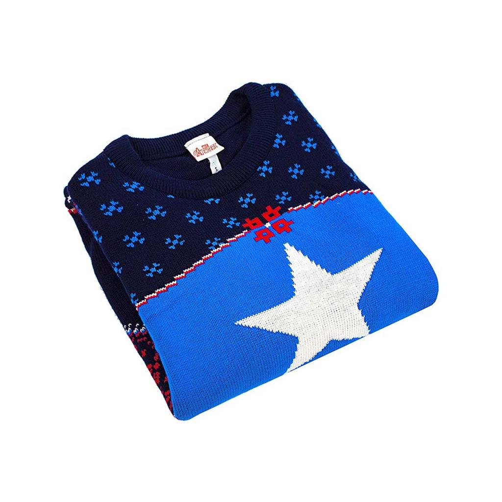 Captain America Unisex Adult Shield Knitted Christmas Sweatshirt
