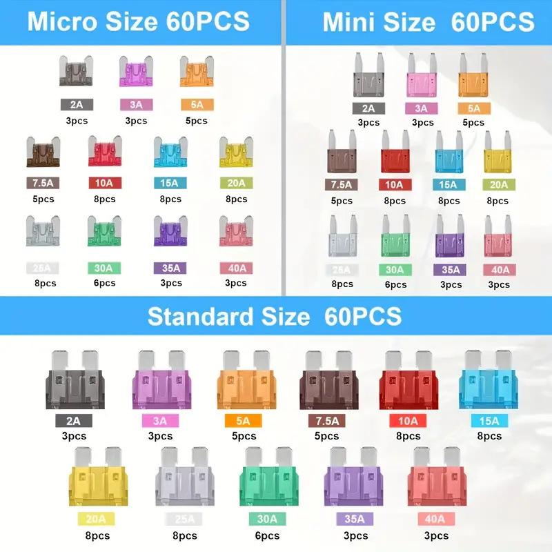 50/100pcs Standard Car Fuses 2A 3A 5A 7.5A 10A 15A 20A 25A 30A 35A Free Matching Choice Car Fuses Blade Fuses for RV/Truck/SUV