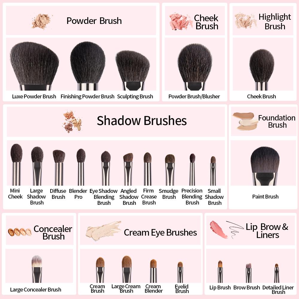 OVW Natural Makeup Brushes Set Eyeshadow Make Up Brush Goat Hair Kit for Makeup Nabor Kistey Blending  Pinceaux Maquillage