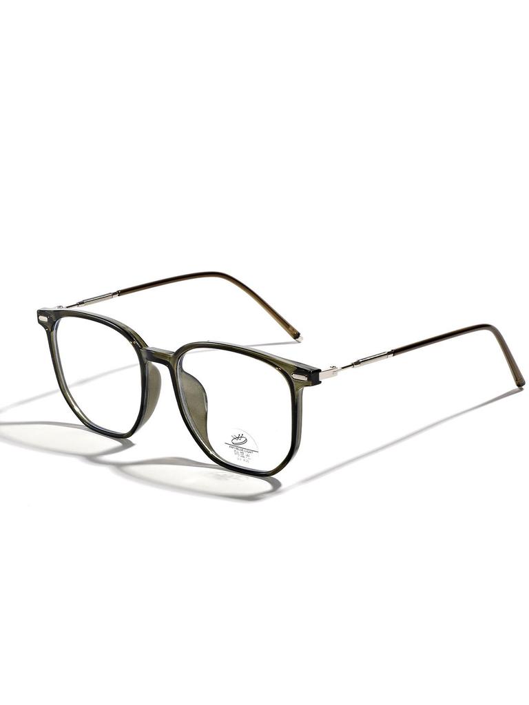 Xunge Retro Tea-Colored Flat Lens Glasses for Women