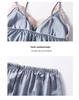 Women's Sexy Spring & Autumn Silk Pajamas 5-Piece Set: Thin Summer Ice Silk Nightdress & Robe with Chest Pad.