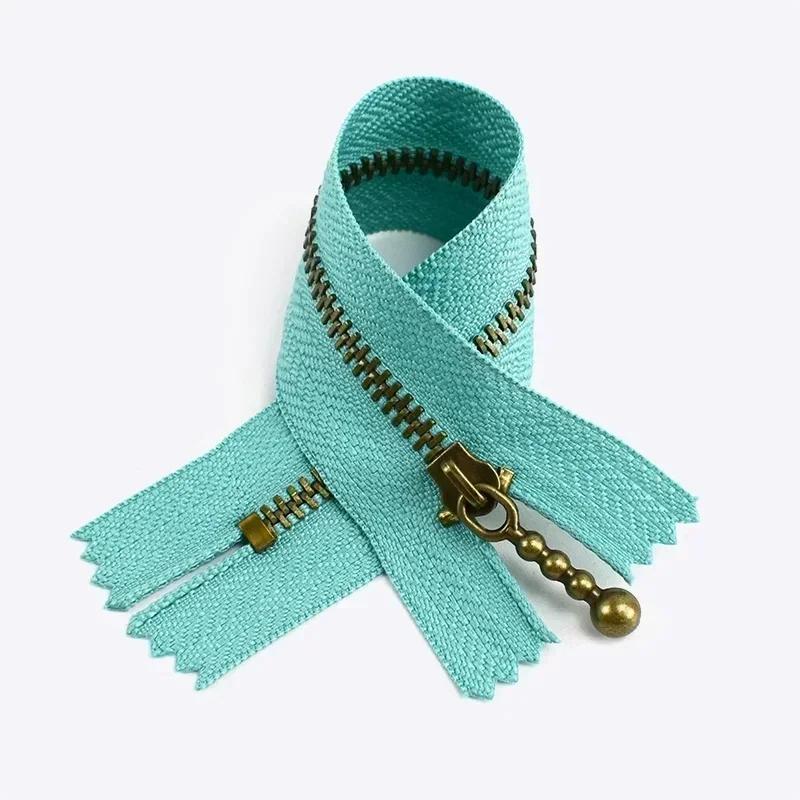 5-20Pcs 3# Metal Zippers 15/20/25/30/40cm Close-end Zipper Bag Clothes Closure for Sewing Bronze Teeth Zip Repair Kit Accessory