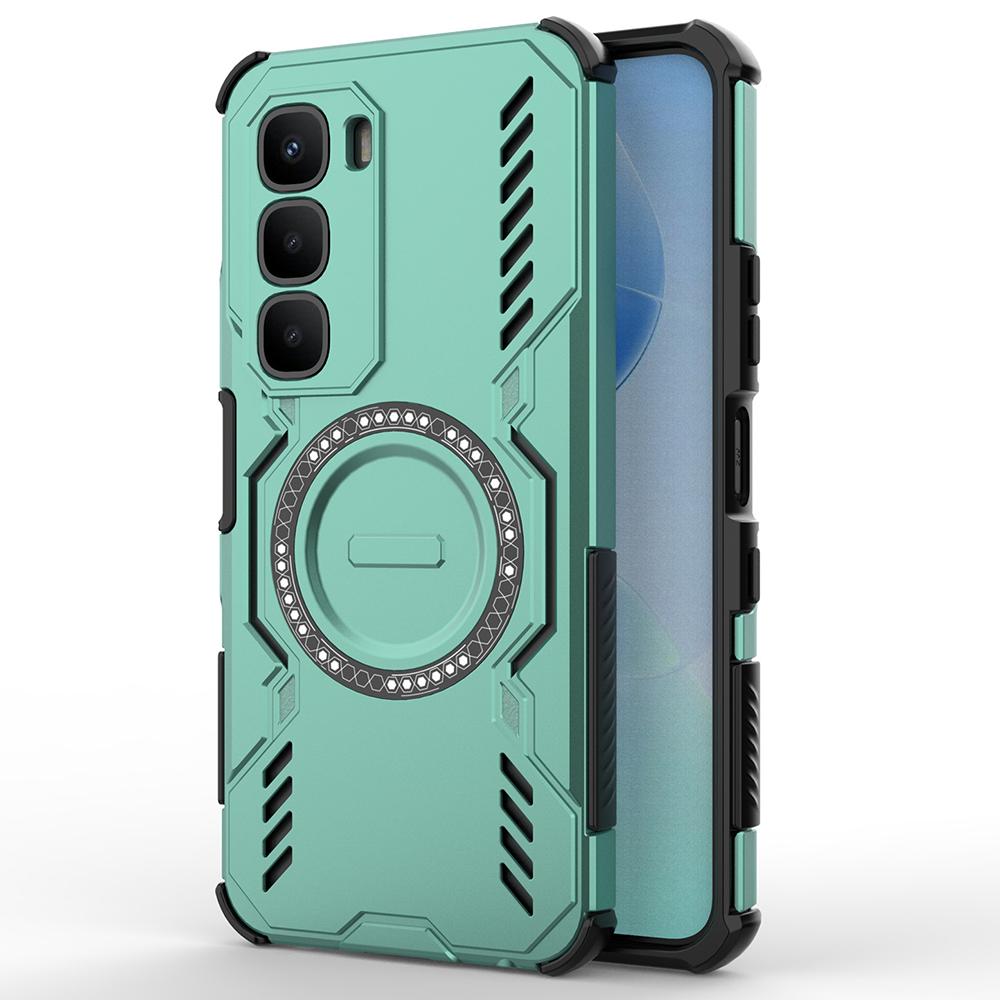 For Infinix Hot 60 4G Magnetic Case Butterfly Armor Hollow Heat Dissipation PC+TPU Phone Cover