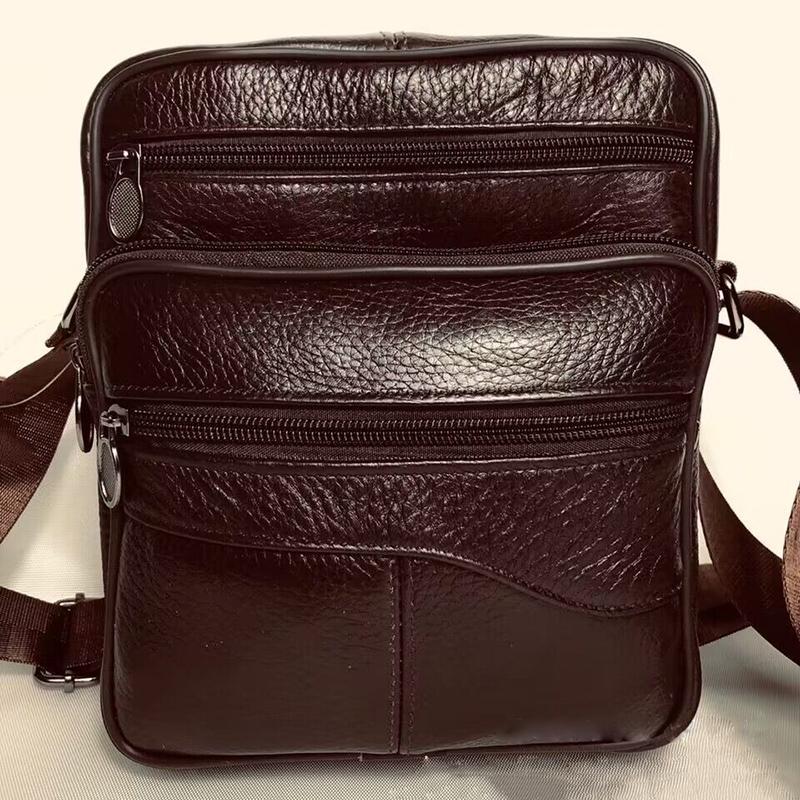 Men's Genuine Leather Crossbody Shoulder Bags High Quality Tote Fashion Business Man Messenger Bag Leather Bags Fanny Pack