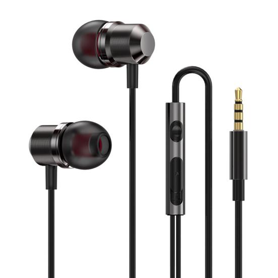 In-ear Wired Earphone Metal Magnetic Subwoofer Mic Volume Control Gaming Headset