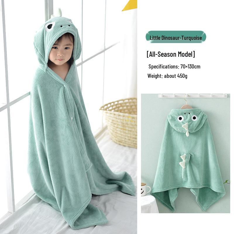 Asciugamano da Bagno con Cappuccio in Pile Corallo Disegnato Xiangfeng per Bambini - Assorbente, Mantella Indossabile per Neonati