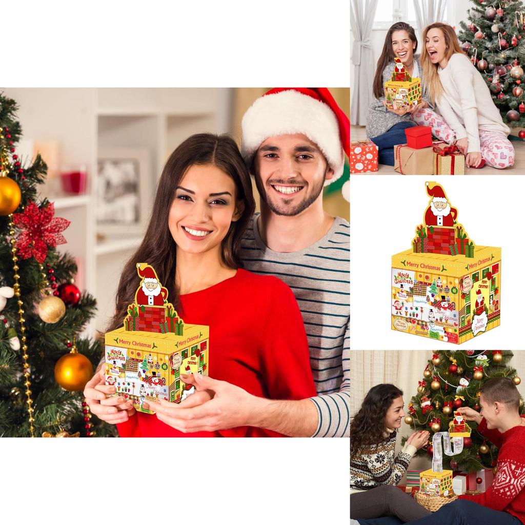 Holiday Santa Gift Box With Coin Slot For Christmas Party Decor And Gift Presentation