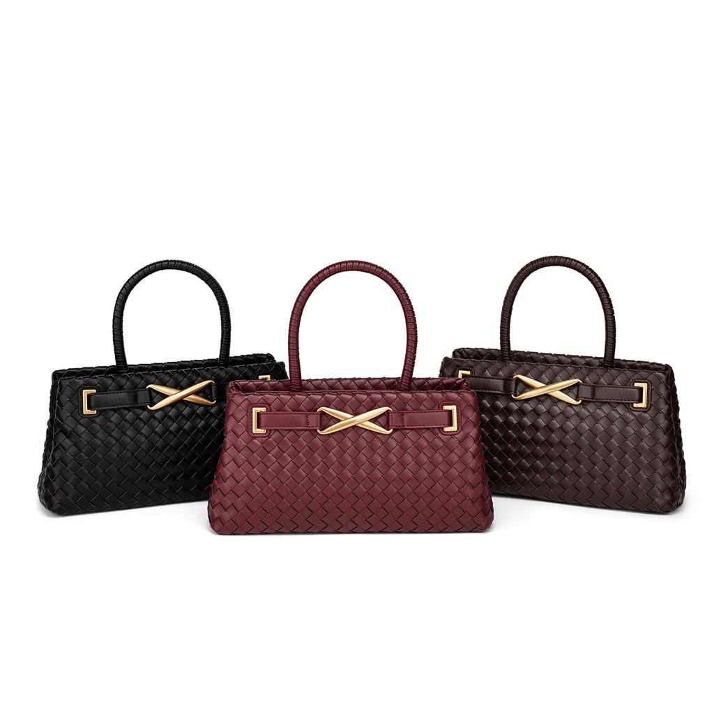 Small Niche Design Woven Bag, Handbag, Fashionable Single Shoulder Crossbody Bag, New High-end Feel, Large Capacity, Light Luxury