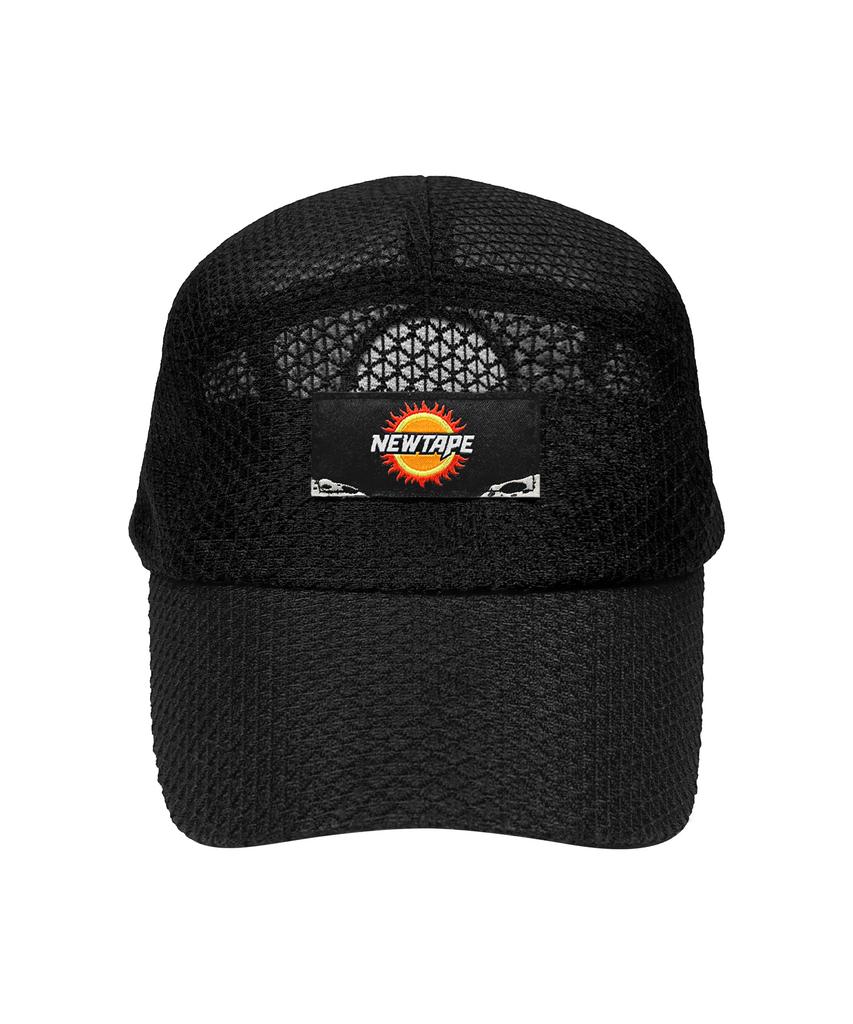 Nyuteib Oversized Solar Mesh Camp Cap - Black