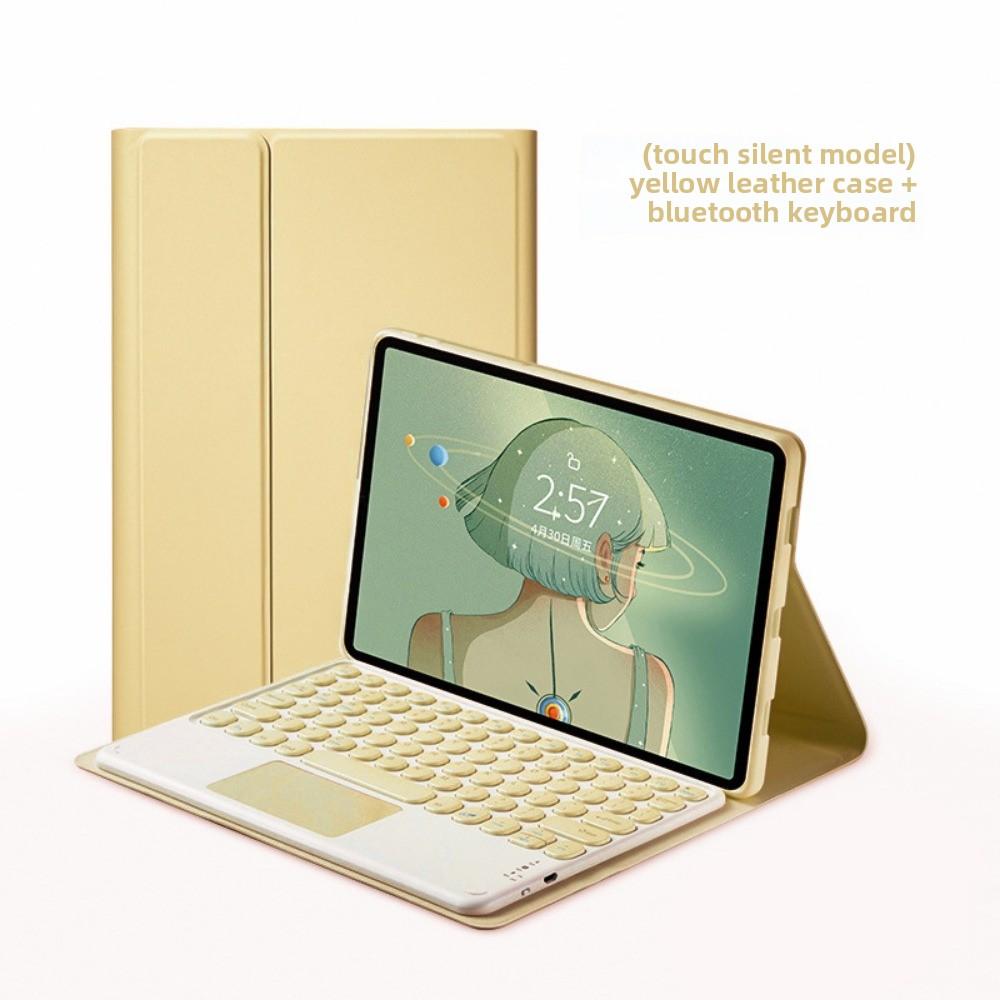Leather Keyboard Case for iPad Air 6 10.2 Inch with Pencil Slot Magnetic Detachable Bluetooth Keyboard Protective Cover