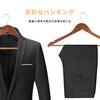 Xblack Wooden Hangers, Premium Suit Hangers with Non-Slip Indents and Trouser Bars, Shape-Retaining, 360-Degree Rotating Slim Clothes Hangers for Suit