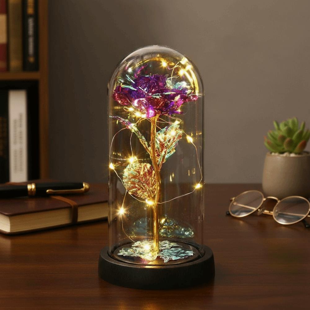 Creative Romantic Artificial Rose Light Realistic Luminous Eternal Rose Lamp Decorative LED Flower Light Valentine's Day