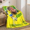 Yellow Soccer Designed Flannel blanket for bedroom, living room, sofa, and nap