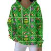 Ladies' Loose And Comfortable Drawstring V-neck Long Sleeved Christmas Printed Sweatshirt