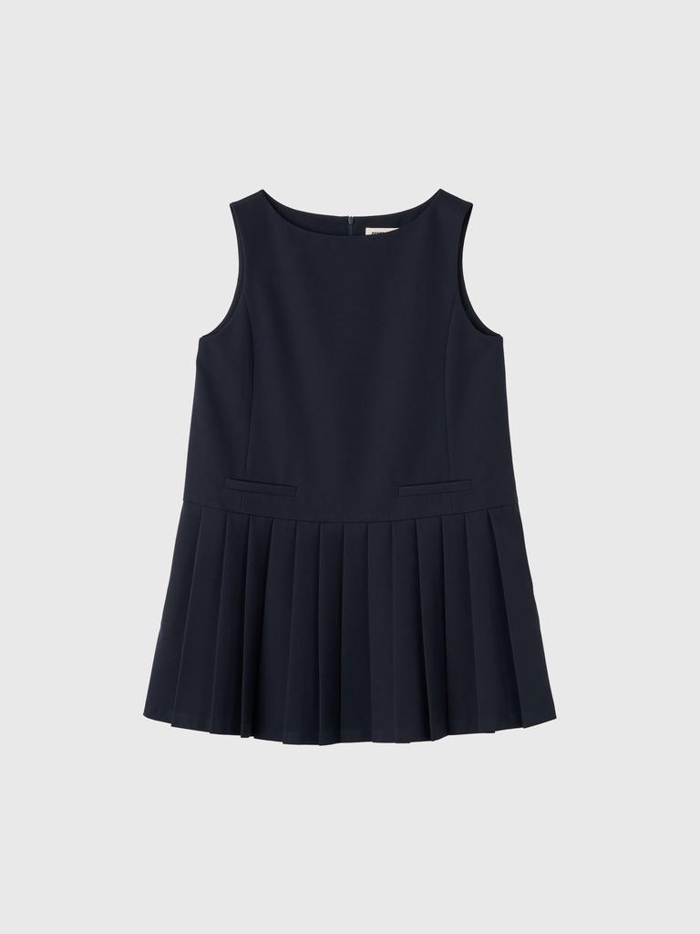 General Idea Pleated Skirt Mini Dress [Navy] / Gf1Lop503