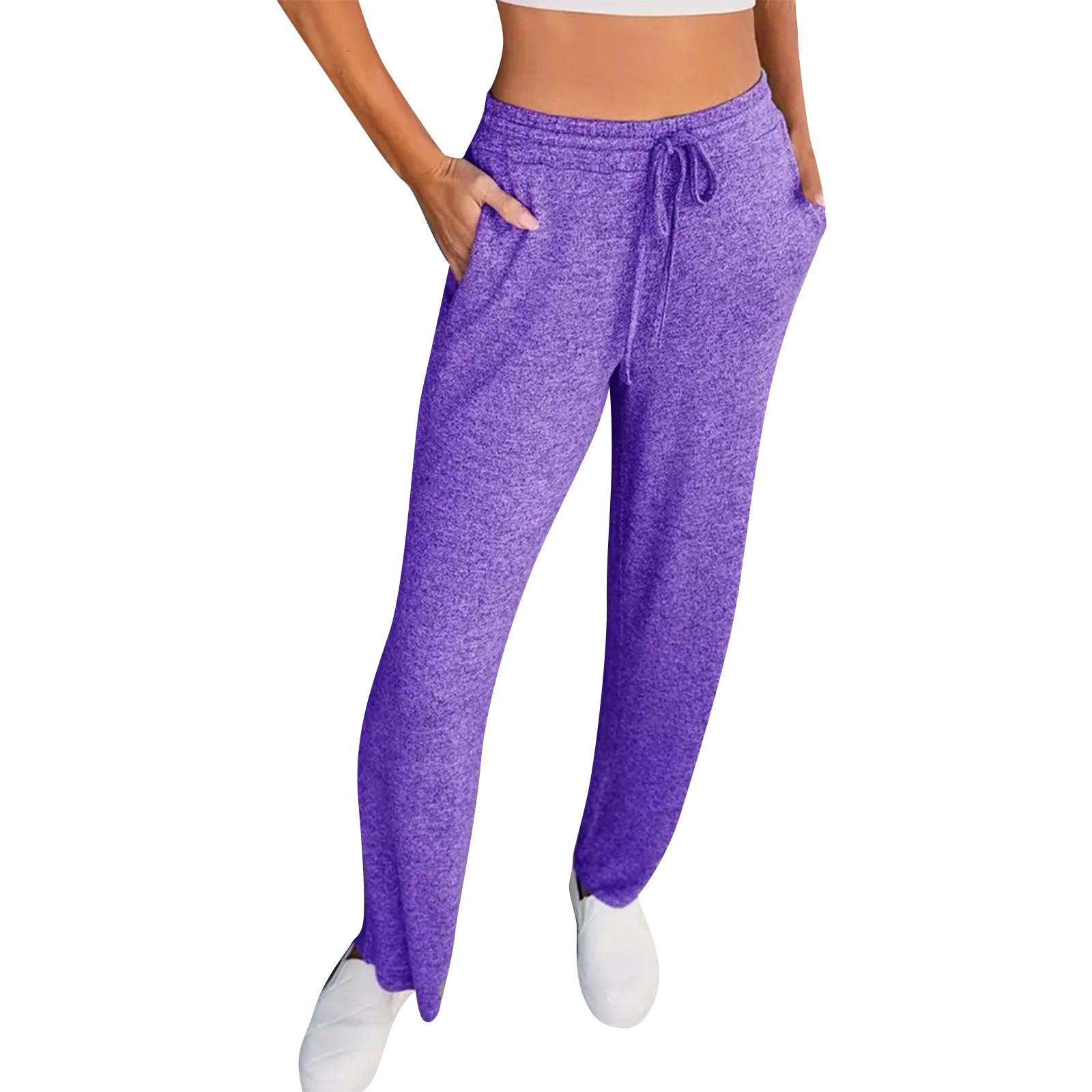 

Женские повседневные брюки с высокой талией и карманами XL фиолетовый