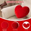 2 Pack Red Heart Pillow, 46x36cm Heart Decorative Pillow, Washable Soft Fluffy Cushion, Cute Fuzzy Throw Pillows for Sofa, Bed, Dining, Valentine's