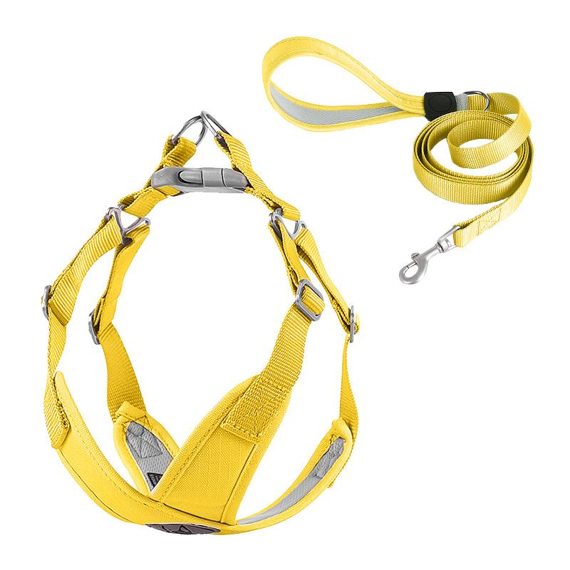 Zestaw uprzęży i ​​smyczy dla psa bez dławika Wytrzymała, oddychająca miękka kamizelka dla zwierząt Regulowana mocna smycz dla psów, antypoślizgowa smycz